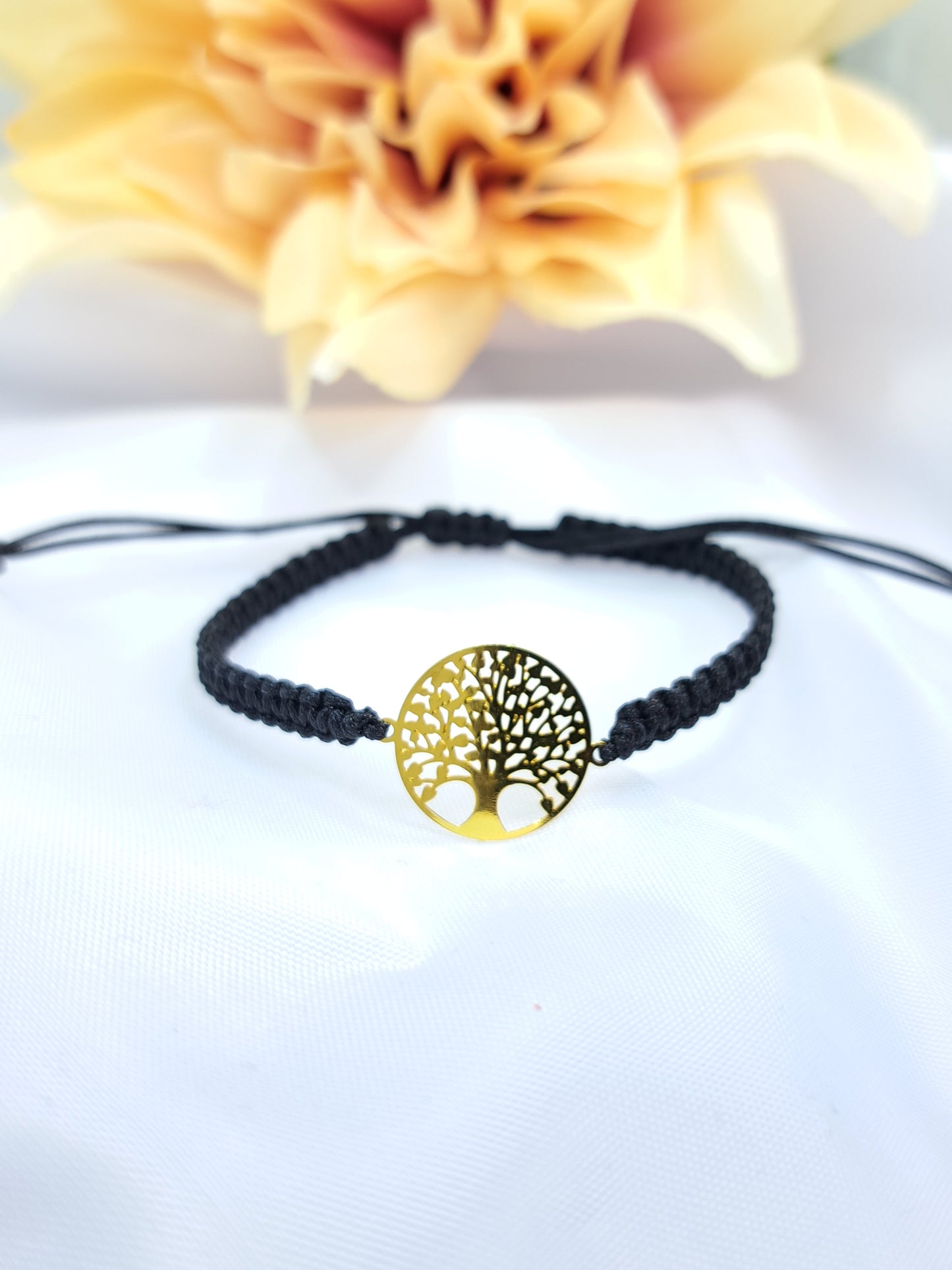 Armband Makramee Lebensbaum goldfarben