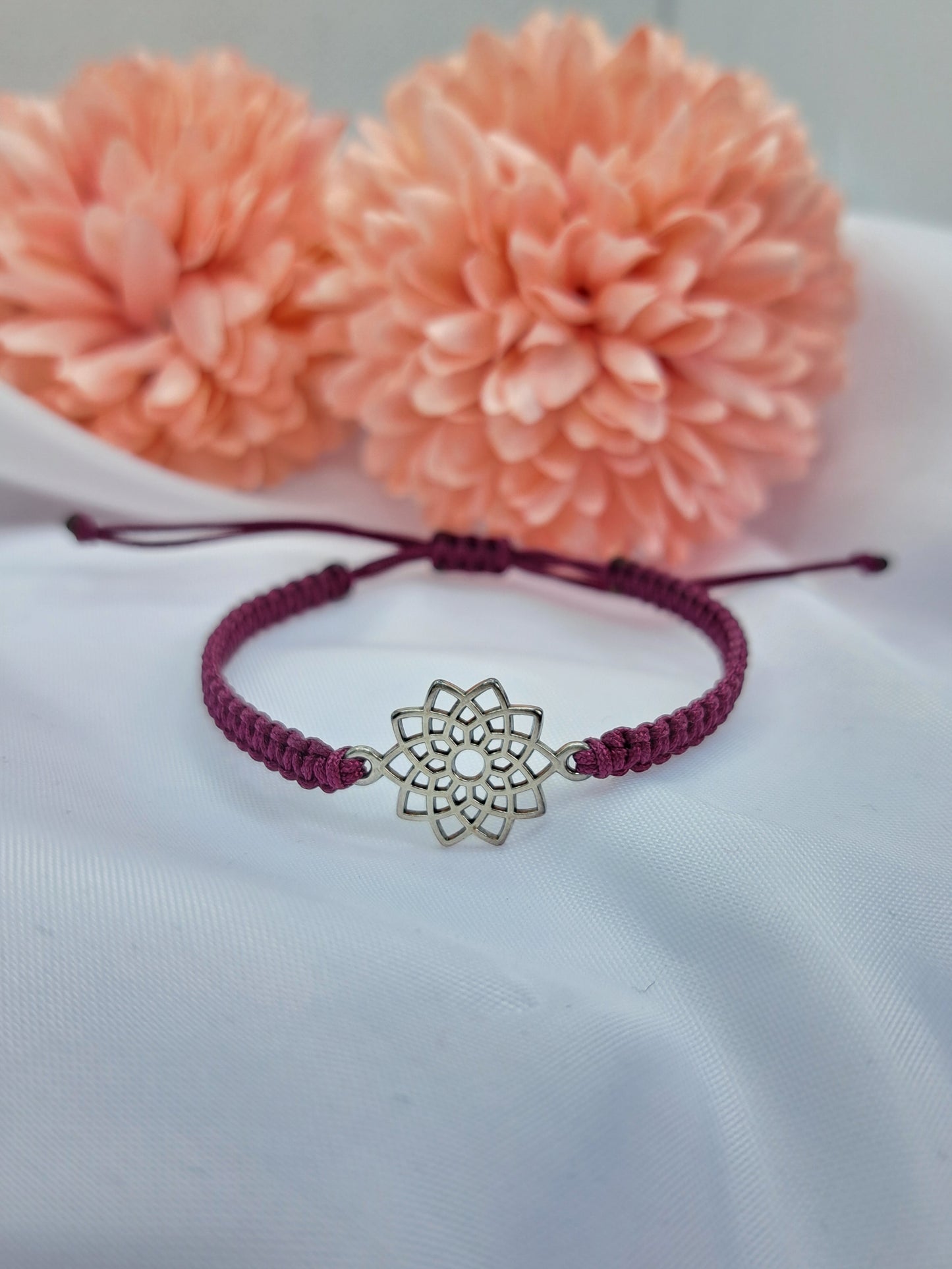 Armband Makraee Mandala Stern silberfarben