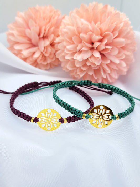 Armband Makramee Mandala-Blume